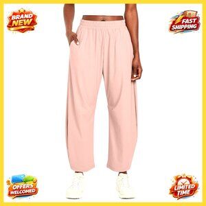 High Waisted Barrel Ankle Pants Quick Dry Lightweight Hiking Wide Leg